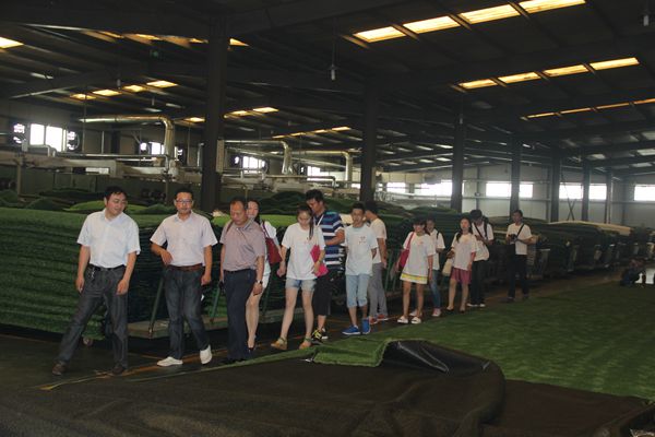 2、图为实践团成员在共创人工草坪有限公司参观.JPG